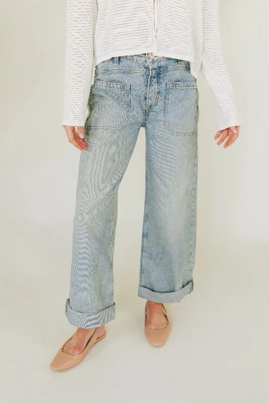 Bermuda Shorts Jeans for Modesty -FREE PEOPLE - Palmer Cuffed Jeans - 2 Colors