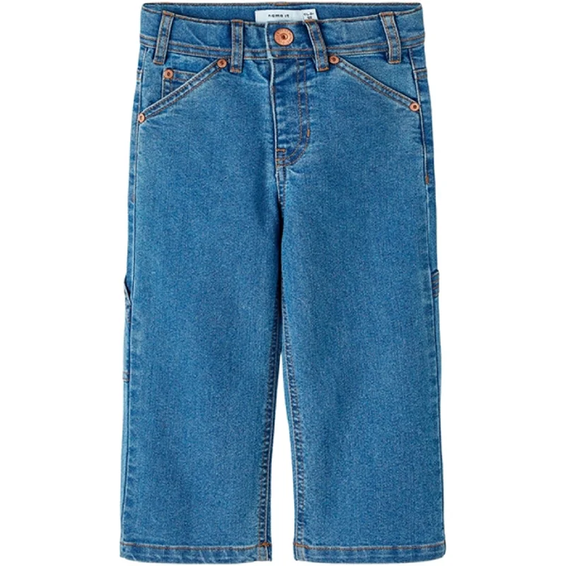 Mom Jeans for Vintage Appeal -Name it Medium Blue Denim Ryan Straight Jeans Noos