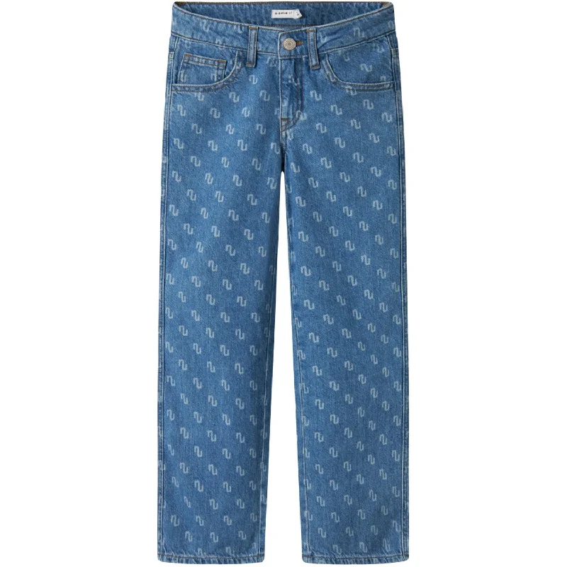 Weekend Jeans for Lazy -Name It Medium Blue Denim Rose Wide Jeans