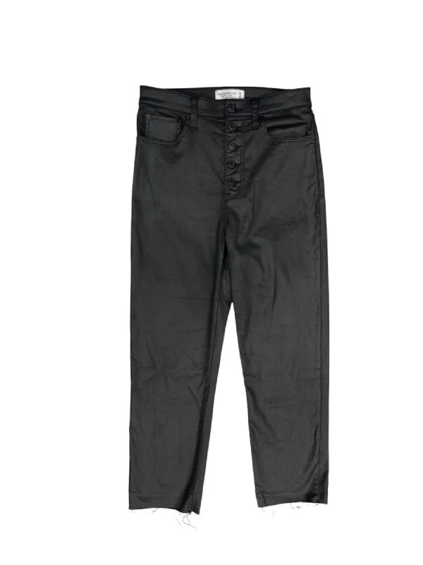 Waterproof rain pants for stormy weather protection -Pants Cropped By Abercrombie And Fitch In Black, Size: 8