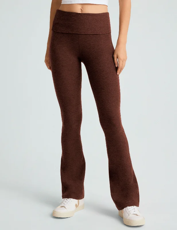 Stretch twill pants for flexible office comfort -Spacedye Foldover Bootcut Pant