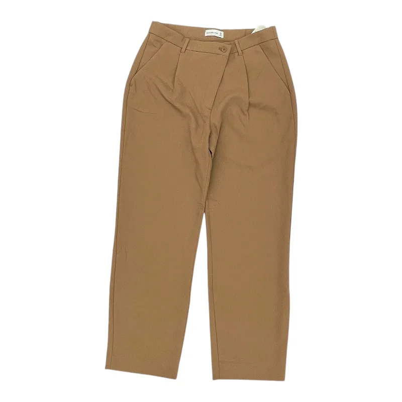 Relaxed cotton pants for breezy casual days -PANTS DRESS by ABERCROMBIE AND FITCH In TAN, Size: 14L