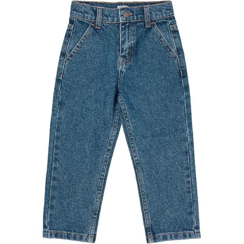 Button Fly Jeans for Traditional -Copenhagen Colors Indigo Blue Washed Organic Junior Jeans Regular Fit