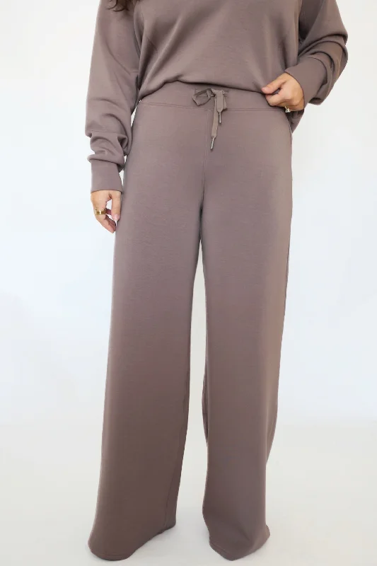 Lightweight cargo pants for summer camping trips -SPANX AirEssentials Wide Leg Pant - Smoke