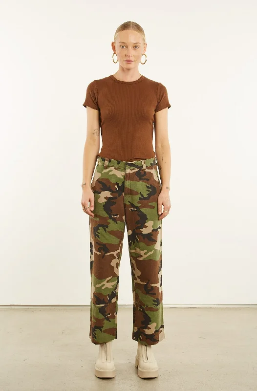 Bold patterned pants for standout fashion statements -Camouflage Slash Pocket Trousers