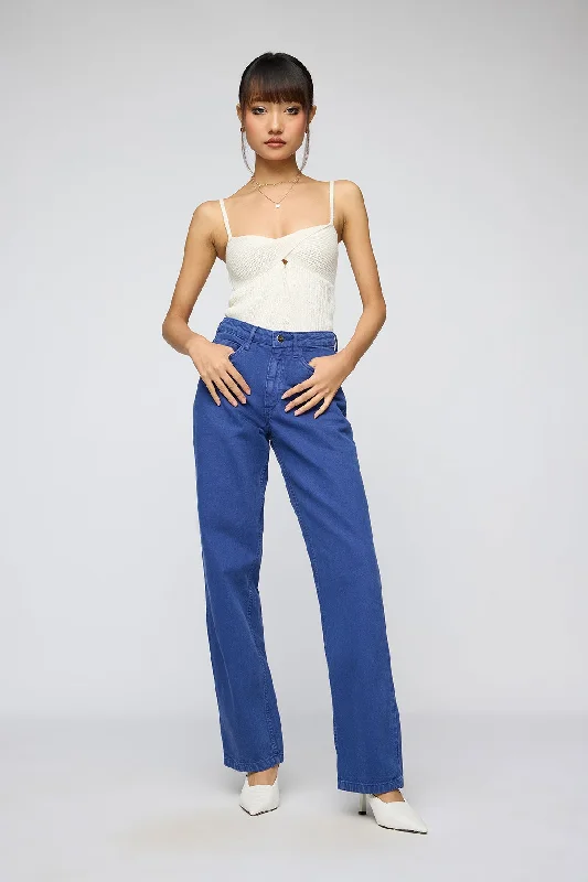 Fringed Jeans for Western -Indigo Dreams Straight Fit Jeans