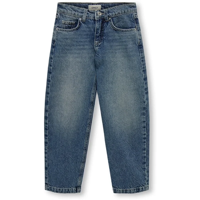 Office Jeans for Professional -Kids ONLY Light Medium Blue Denim Harmony Wide Carrot Jeans