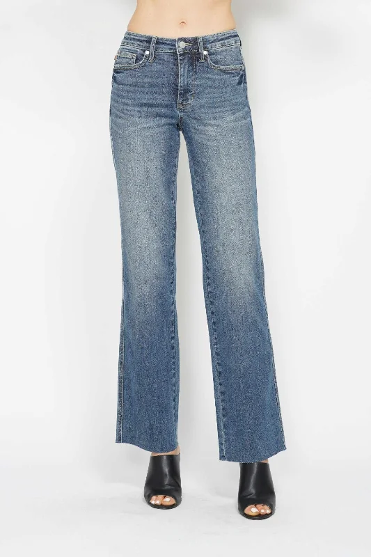 Stonewashed Jeans for Softness -Judy Blue Reg/Plus Mid Rise Tummy Control Vintage Straight Leg Jeans