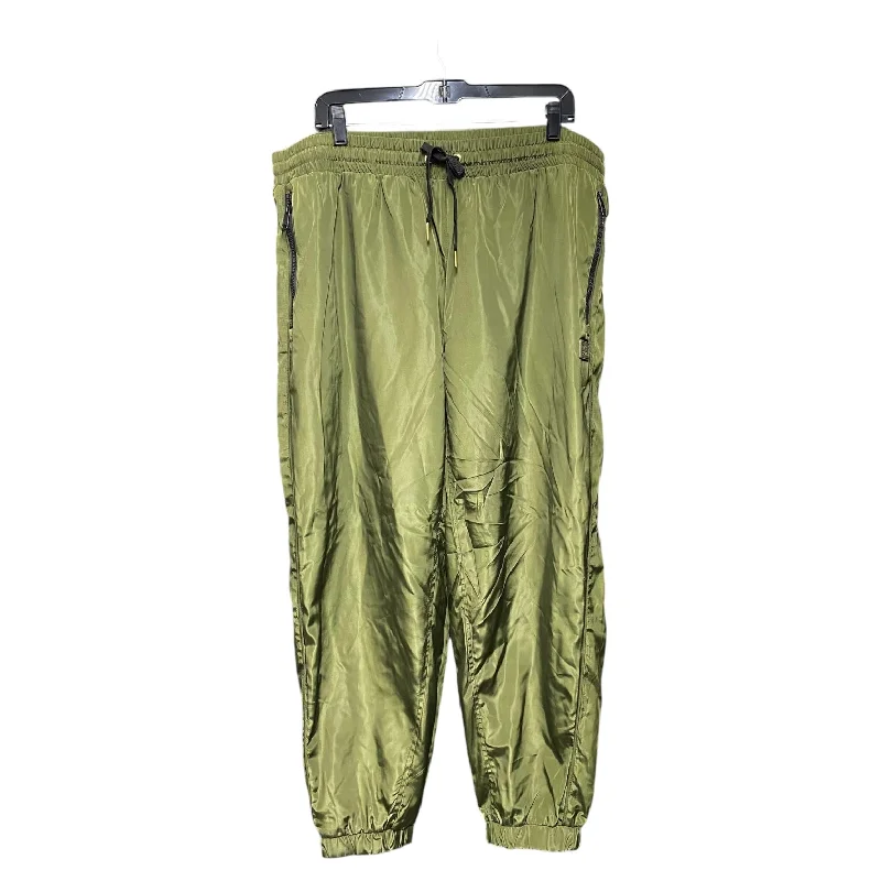 Cozy fleece pants for cold winter nights -Pants Joggers By Love & Sports In Green, Size: 2x