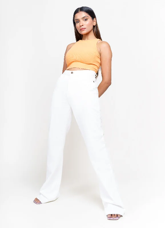 Organic Jeans for Natural -White Bootcut Jeans