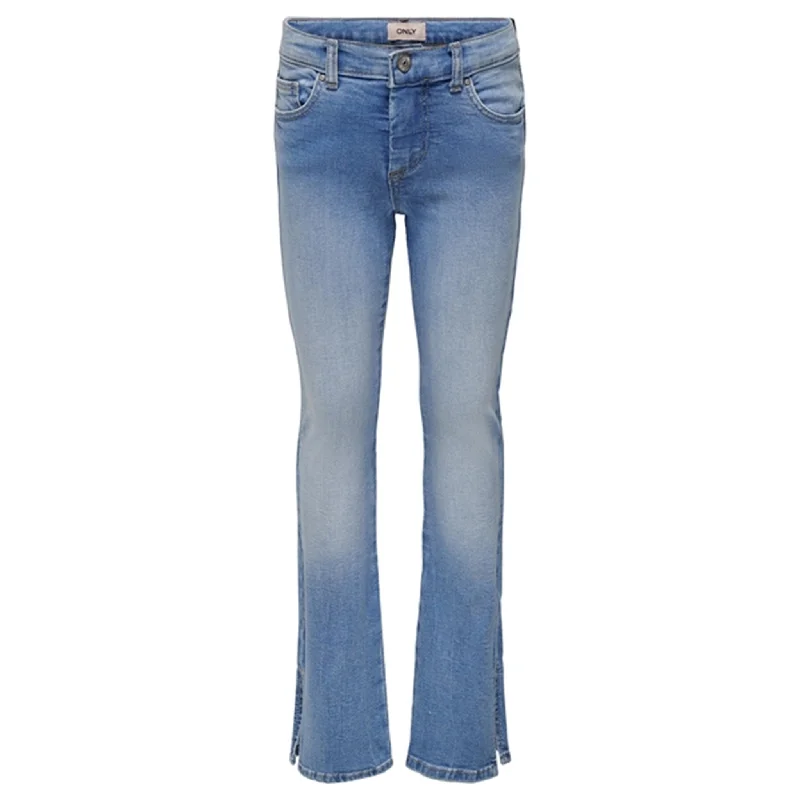 Camping Jeans for Wilderness -Kids ONLY Light Blue Denim Hush Flared Slit Jeans