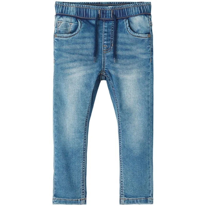 Distressed Jeans for Edgy Style -Name it Medium Blue Denim Ryan Slim Jeans Noos