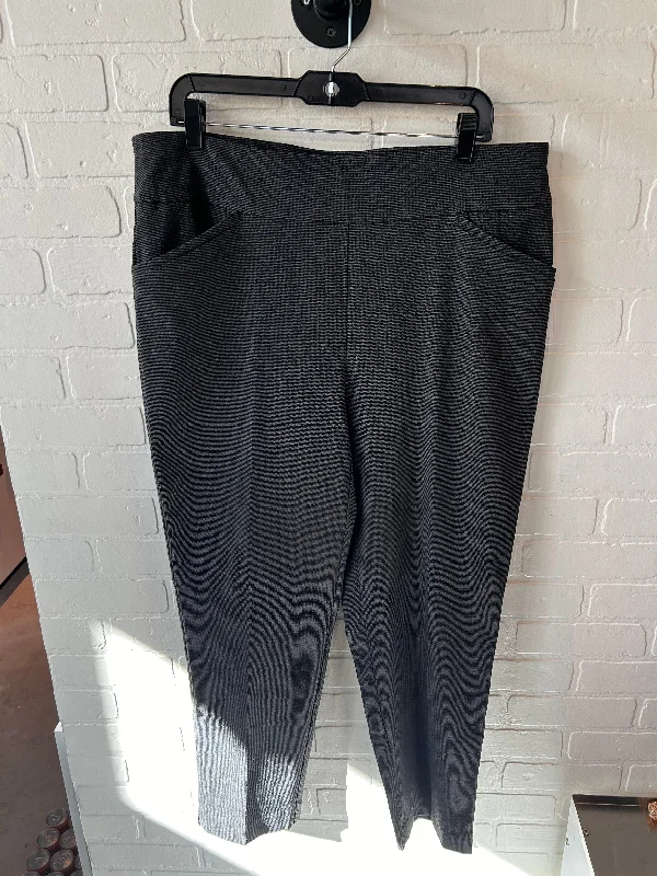 Vintage high-waisted pants for nostalgic wardrobe charm -Pants Dress By Chicos In Grey, Size: 14