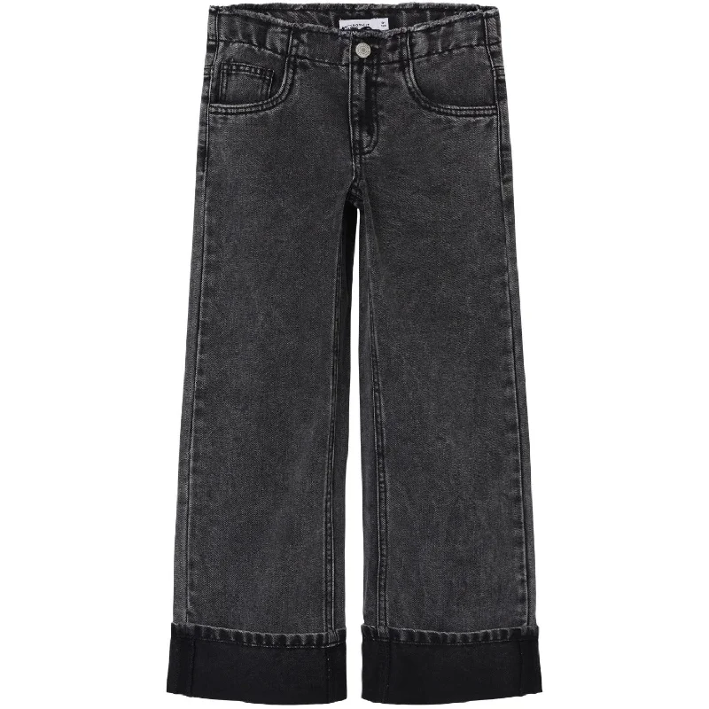 Birthday Jeans for Celebration -Name It Dark Grey Denim Rose Wide Jeans