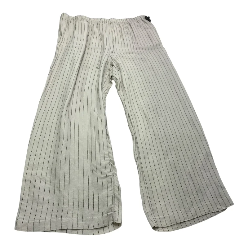 Relaxed fit pants for laid-back comfort wear -Pants Linen By H&m In Tan, Size: Xxl