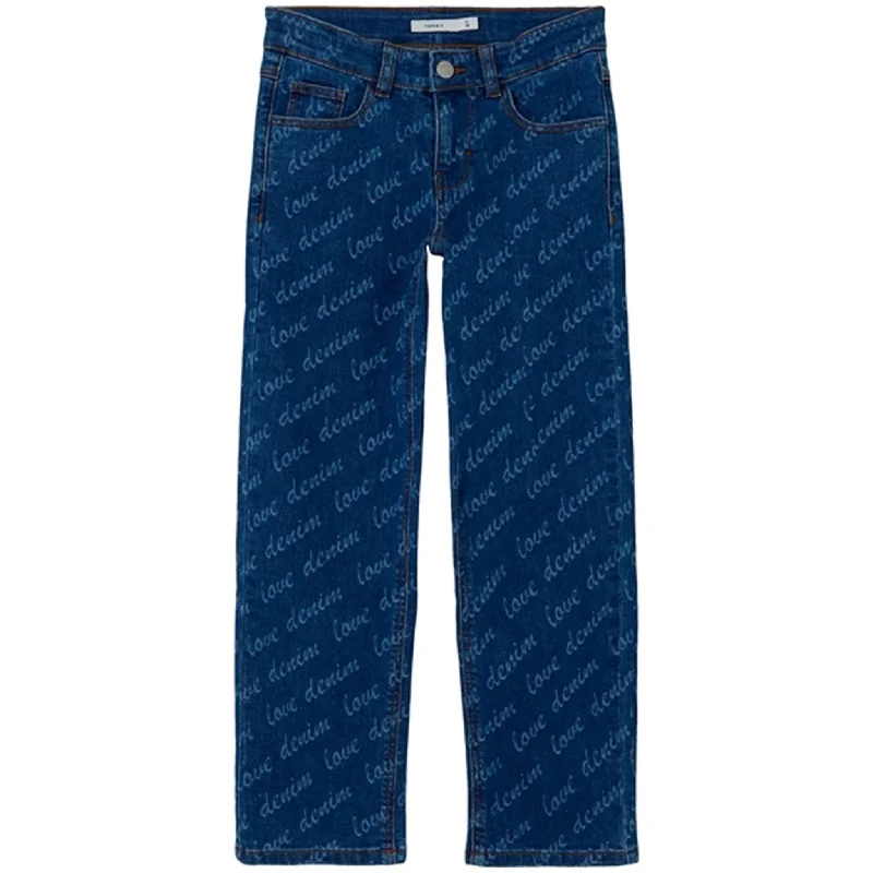 Cuffed Jeans for Stylish Touch -Name it Dark Blue Denim Rose Straight Jeans