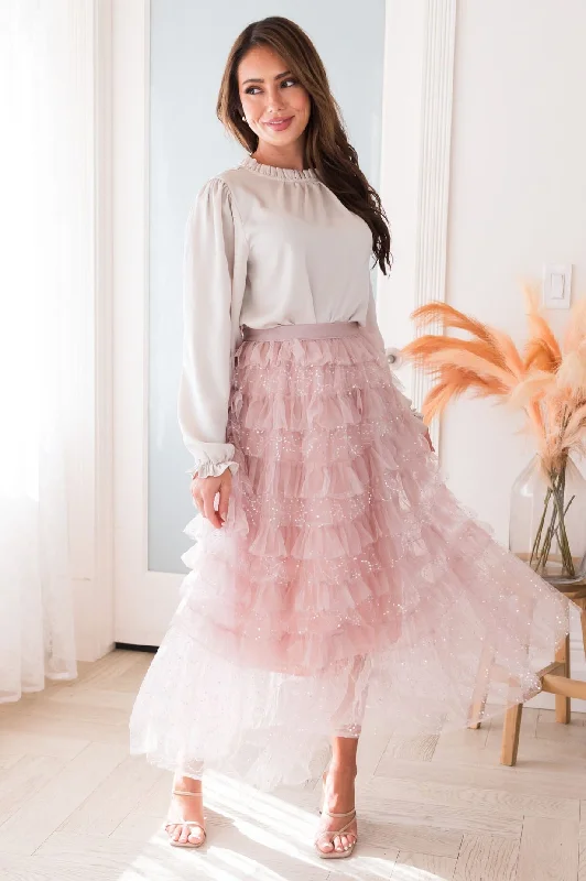 Lightweight skirts with airy fabric weave -Only In Fairytales Modest Tulle Skirt