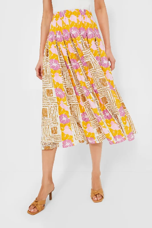 Wrap midi skirts for stylish ease -Retro Floral Marlow Skirt