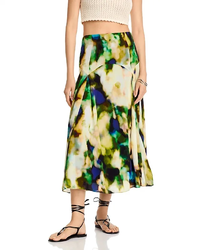 Minimalist Long Skirts for Simplicity -The Gray Skirt In Blurred Floral