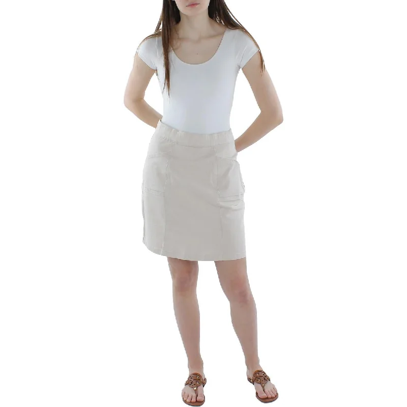 Wrap Short Skirts for Adjustable -Womens Twill Pull On Skort