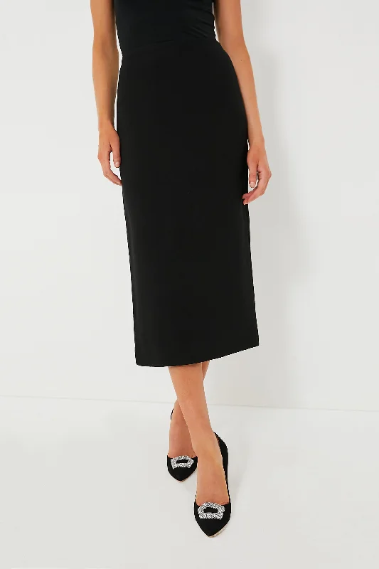 Wrap midi skirts for stylish ease -Black Yasmeen Midi Skirt