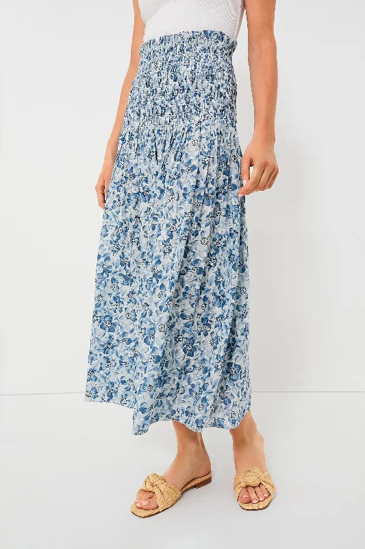 Bold skirts with bright color pops -Light Sky Pressed Floral Print The Knoll Skirt