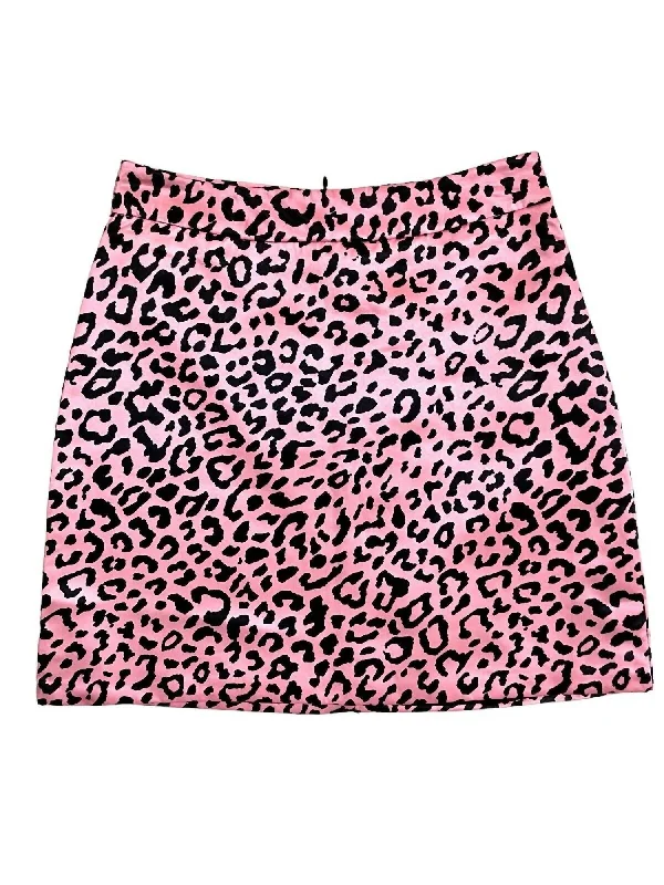 Celtic Long Skirts with Knotwork -Women's Satin Animal Print Mini Skirt In Pink