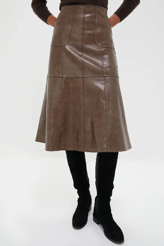 Luxury maxi skirts for dramatic flair -Brown Maddelena Midi Skirt