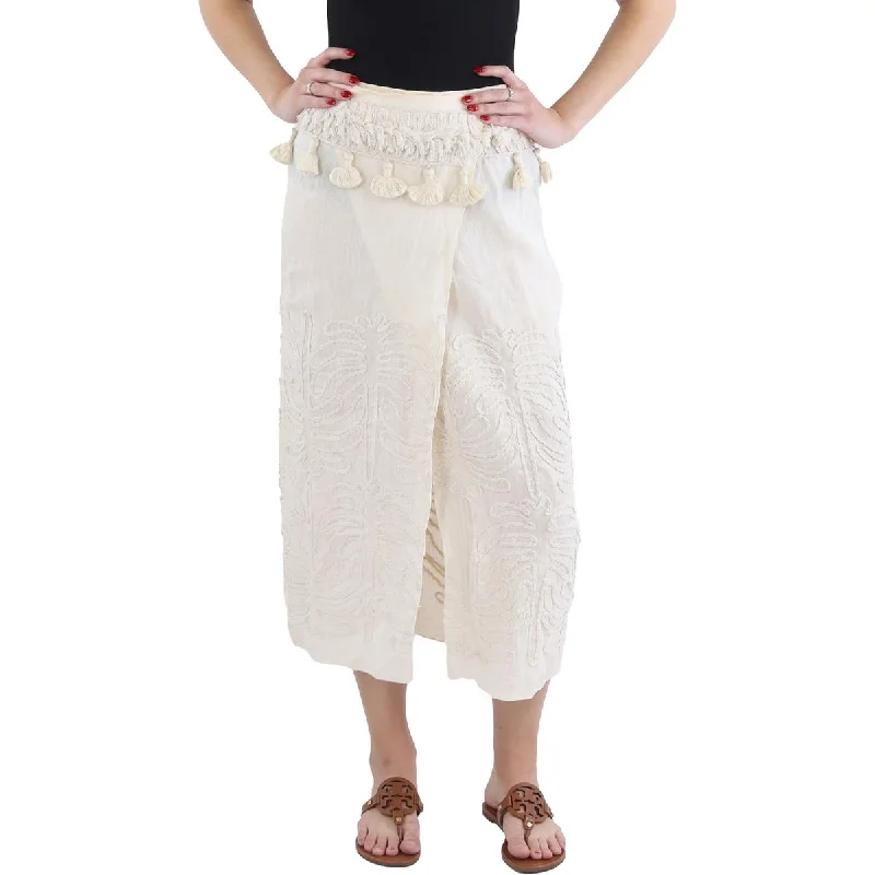 Maxi Long Skirts for Elegance -Tansania Sun Womens Linen Midi Wrap Skirt