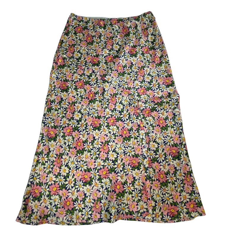 Wrap skirts for easy adjustable fit -Skirt Midi By Top Shop In Blue & Pink, Size: M