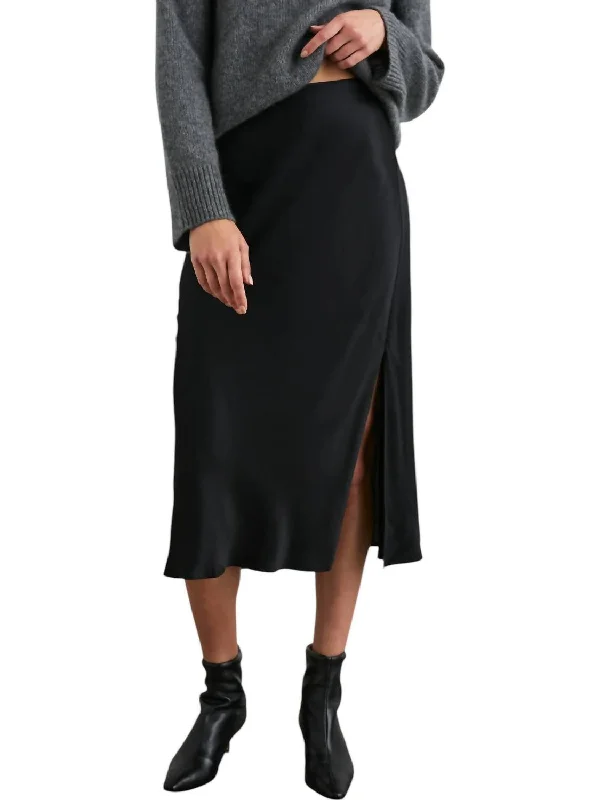 Polyester Long Skirts for Durable -Maya Skirt In Black