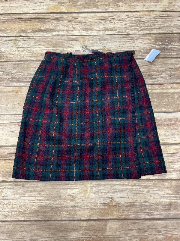 Trendy skirts with asymmetrical hem lines -Skirt Mini & Short By Eddie Bauer In Plaid Pattern, Size: 6