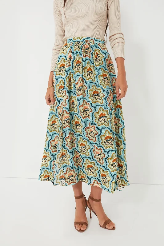 Designer maxi skirts for upscale bohemian flair -Tea Time Flower Tucker Skirt