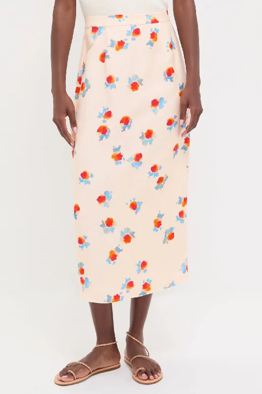 Affordable skirts with basic solid colors -Watercolor Floral Isla Skirt