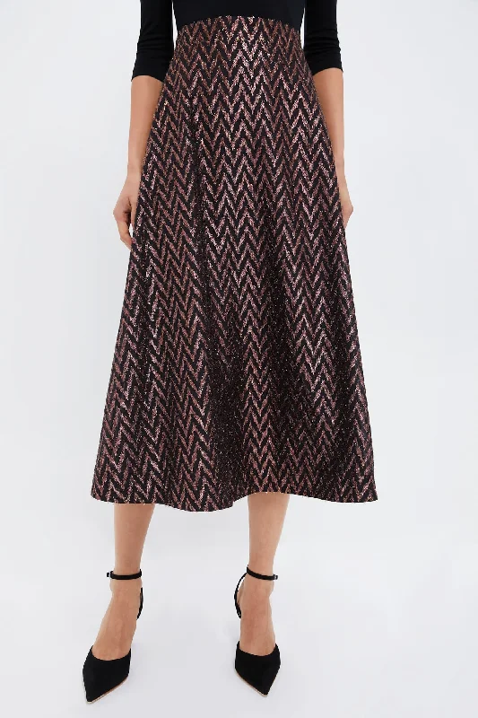 Wrap skirts with tie-front detail charm -Metallic Ikat Sierra Skirt