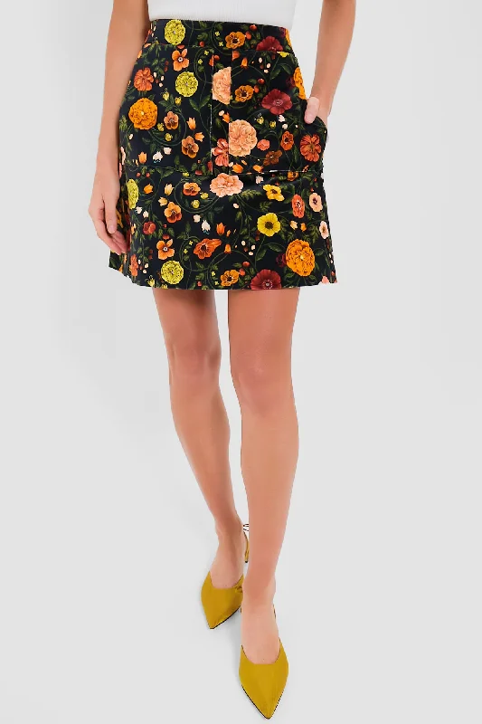 Durable cotton skirts for tough daily use -Botticelli Velvet Short Skirt