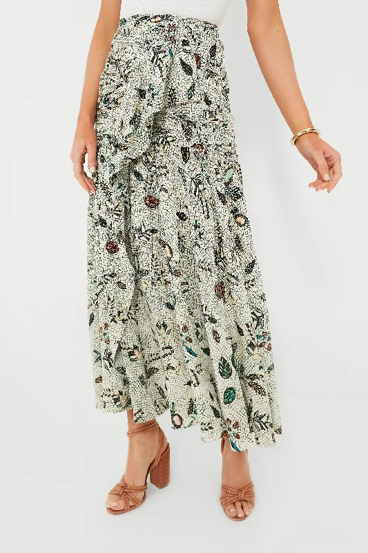 Luxury skirts with intricate embroidery accents -Botanical Mist Georgina Skirt