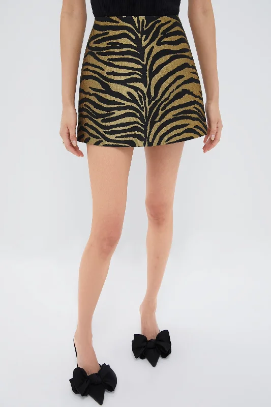 Durable skirts with reinforced seam strength -Tiger Jacquard Meg Mini Skirt