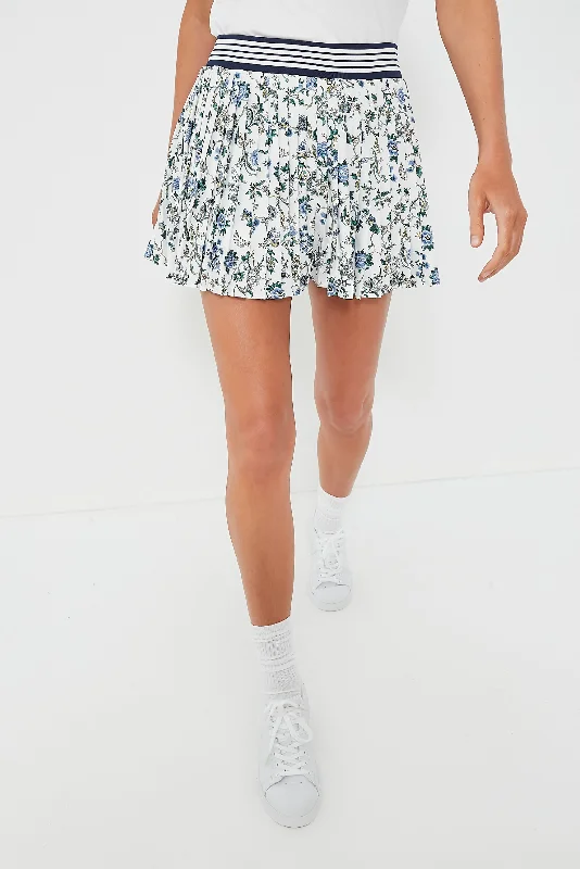 High-waisted mini skirts for retro vibes -White Wildflower 14 Inch Lexi Tennis Skirt