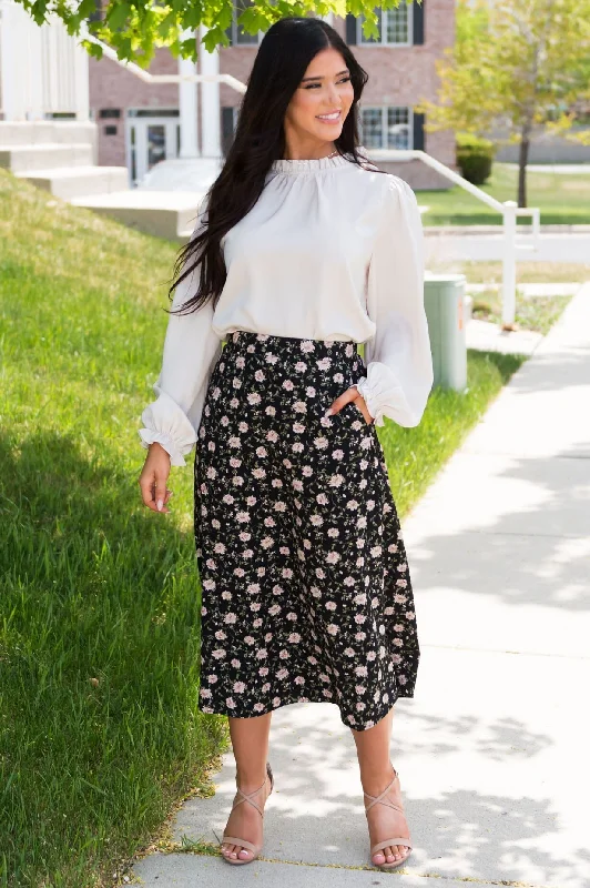 Midi pencil skirts for polished business attire -Always Included Floral Modest Skirt