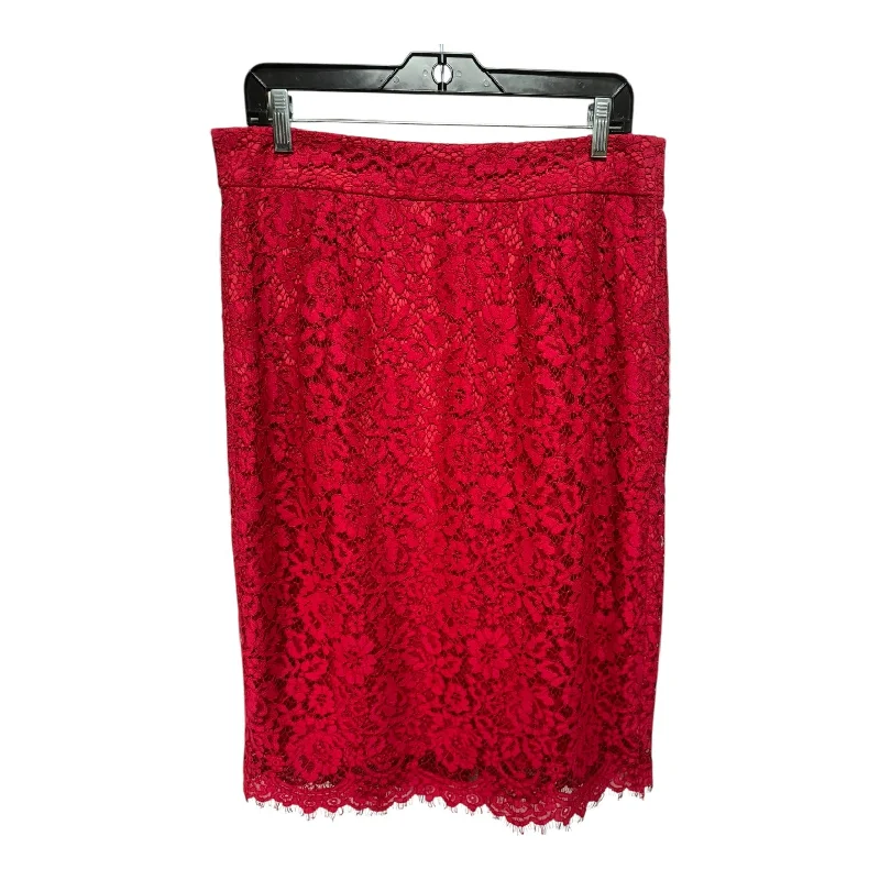 Wrap skirts for adjustable stylish fit -Lace Skirt Midi By J. Crew In Red, Size: 12