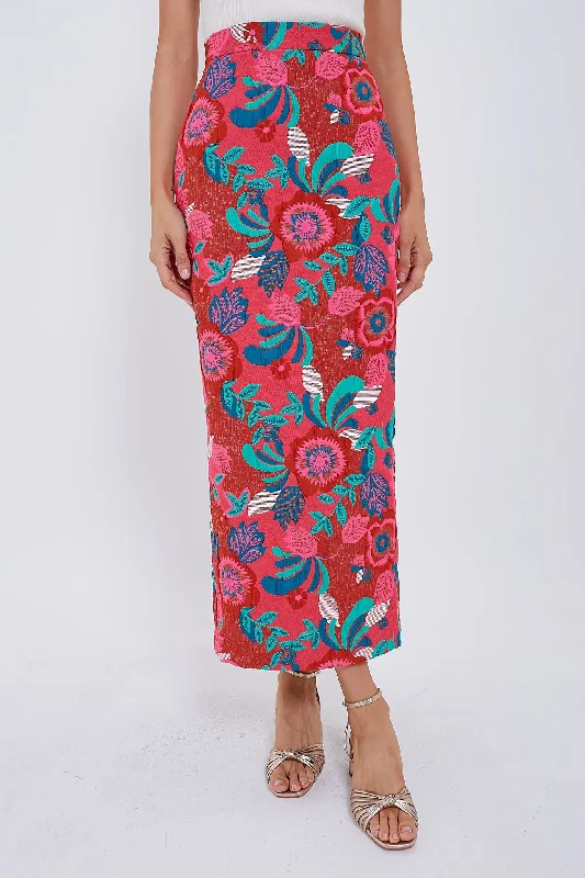 Bold skirts with bright color pops -Orchard Blooms Nat B Skirt