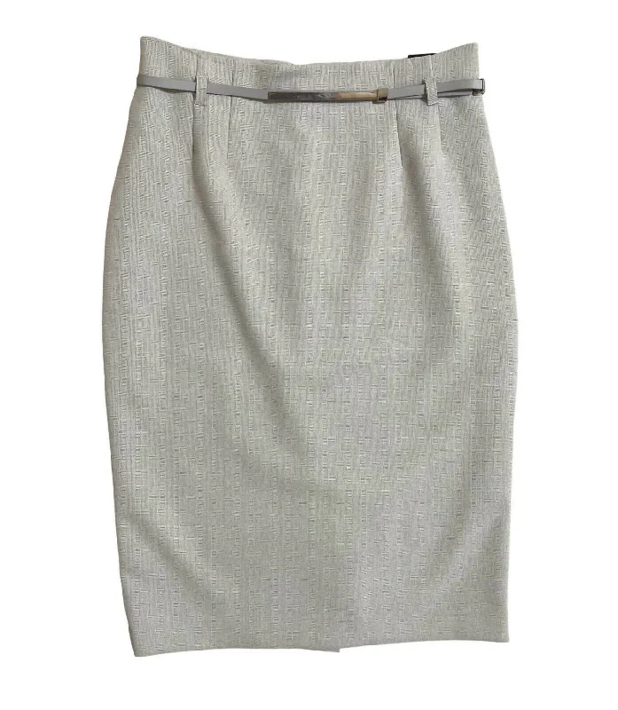 Long Skirts for Bridesmaids -Women's Belted Signature Pencil Skirt In Gray