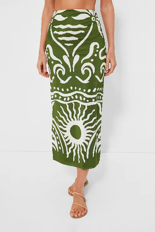 Flowy maxi skirts for breezy summer style -Paradise Verde Adia Skirt