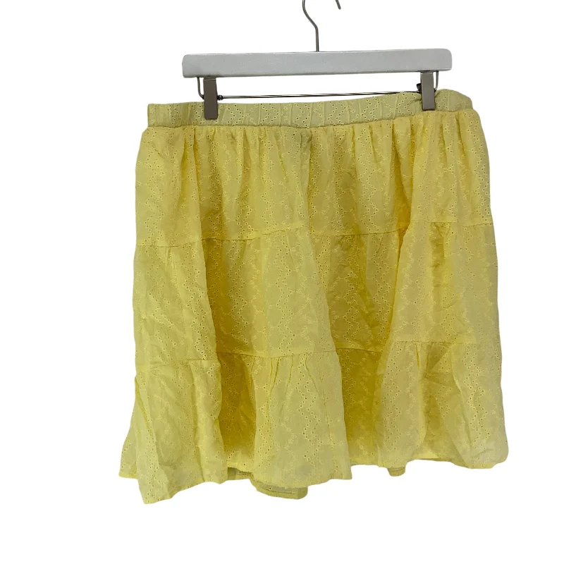 Ruffled maxi skirts for boho summer flair -Skirt Mini & Short By Wild Fable In Yellow, Size: Xxl