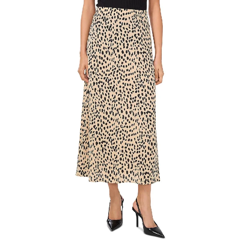 Polyester Long Skirts for Durable -Womens Midi Elastic Waist Midi Skirt