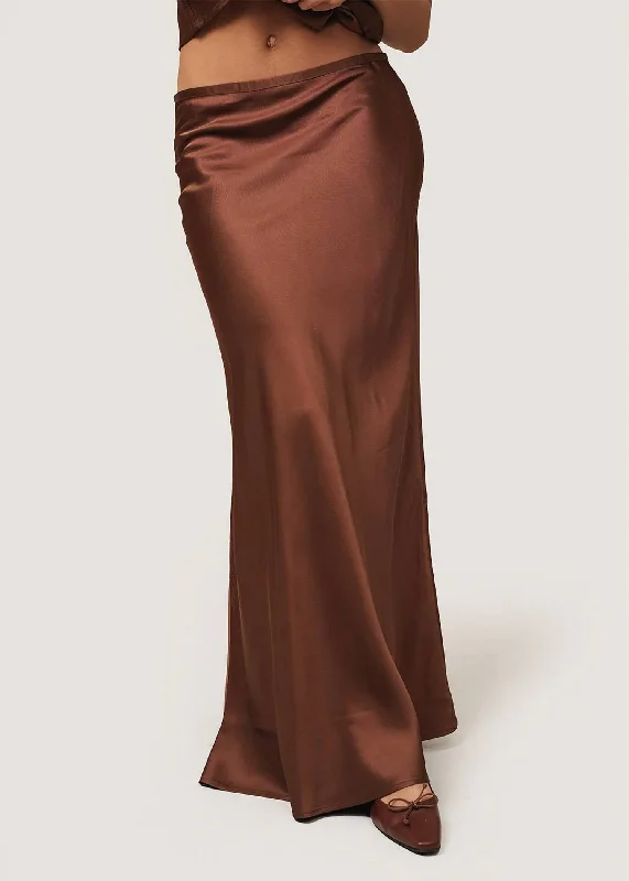 White Long Skirts for Pure -Dydine Fitted Skirt In Dark Brown