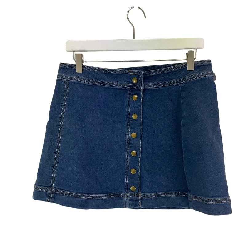 Soft linen skirts for gentle warm wear -Skirt Mini & Short By Free People In Blue Denim, Size: 10