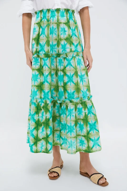 Affordable skirts with trendy slit details -Seafoam Medallion Prado Skirt