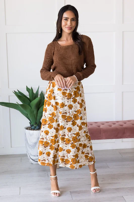 Lightweight linen skirts for breathable wear -Always Included Floral Skirt